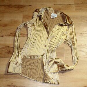 Y2k/ 90's Metallic Gold Top